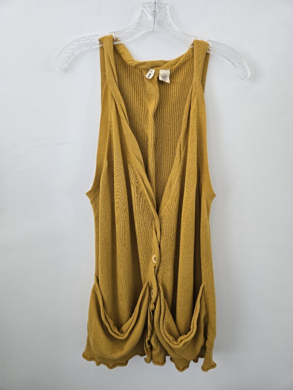 Moth by Anthropologie Slouchy Linen-Cotton Blend Knit Cardigan Vest. Size XL.